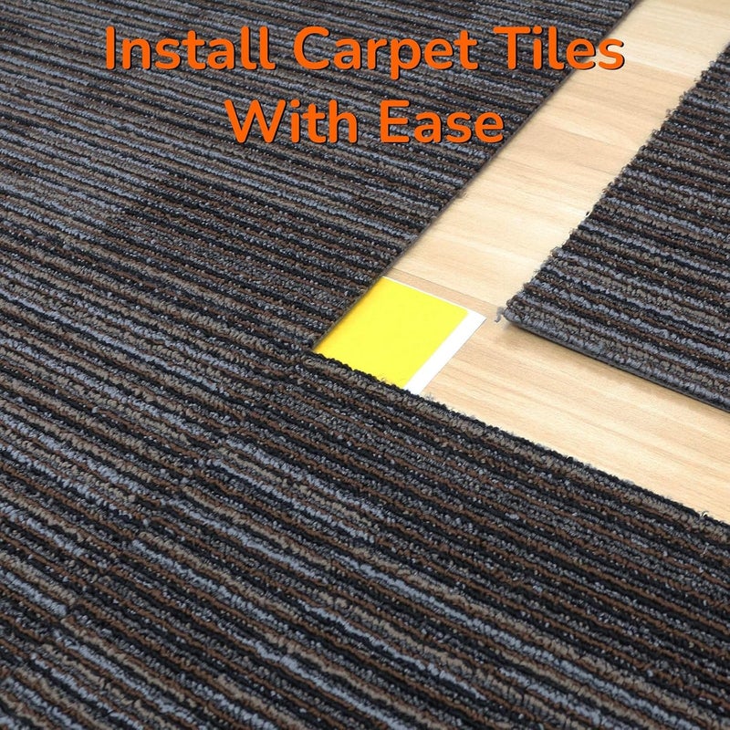 JutboRstp Carpet Tile Tape Double Sided 4" x 4", 125 Tabs Per Pack, Adhesive Connectors for Hardwood Floors, Stair Treads, Tile Floors - Image 3